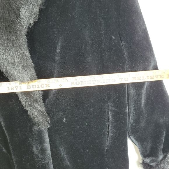 Vintage Dona Lucci Faux Fur Coat Womens 12 Black USA 70s Mob Wife Winter Fall - Picture 7 of 14